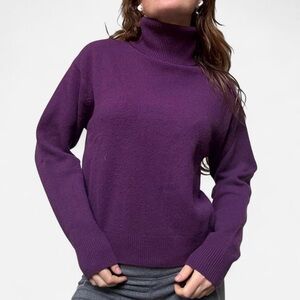 Uniqlo purple wool turtleneck sweater